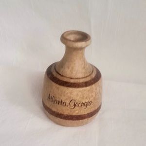 VINTAGE earthenware ceramic bud vase Atlanta Georgia  | brown tan beige pottery
